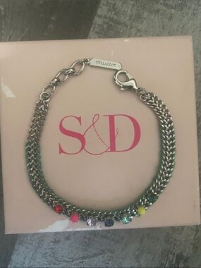 Stella & Dot Rainbow Friendship Bracelet Bracelet with Multicolor Gems